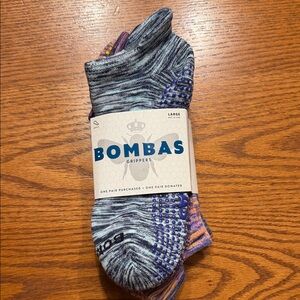 Bombas (4 pairs) Unisex Space Dye Gripper Ankle Socks with Cushion Large   NWT